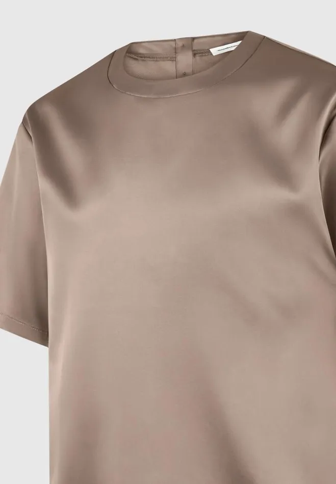 Manire De Voir TShirts and Tops Manire De Voir Man Satin Boxy Fit TShirt 8211 Taupe