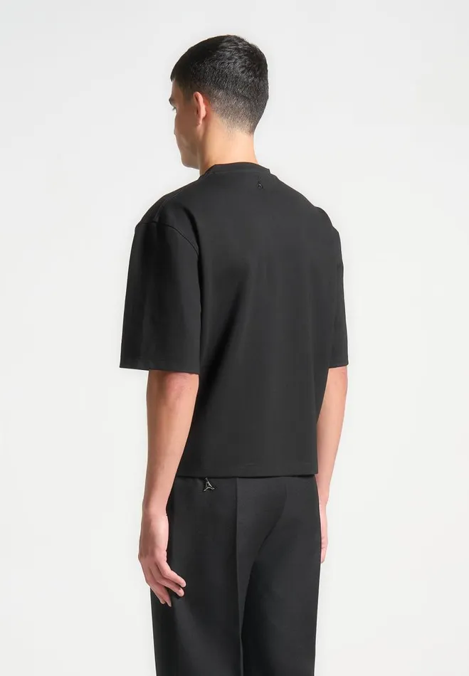 Manire De Voir TShirts and Tops Manire De Voir Man ternel Boxy Cropped TShirt 8211 Black