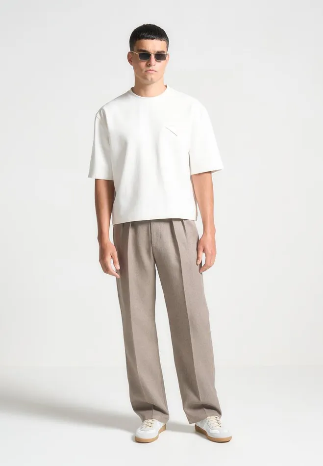 Manire De Voir TShirts and Tops Manire De Voir Man ternel Boxy Cropped TShirt 8211 White