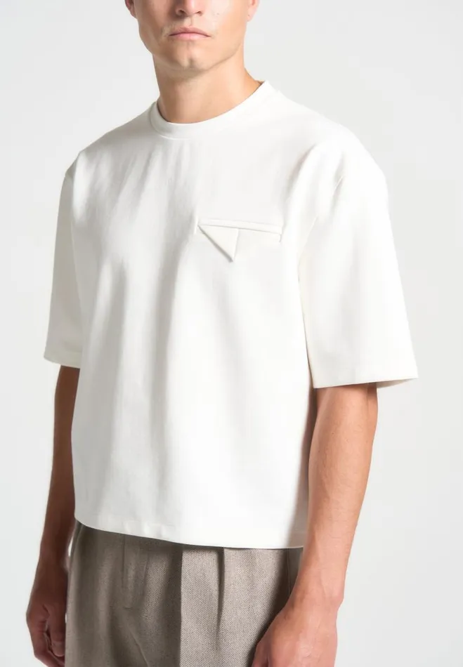 Manire De Voir TShirts and Tops Manire De Voir Man ternel Boxy Cropped TShirt 8211 White