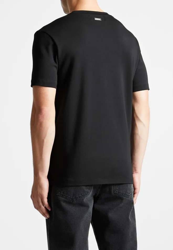 Manire De Voir TShirts and Tops Manire De Voir Man ternel Slim Fit Cotton TShirt With Pintuck 8211 Black