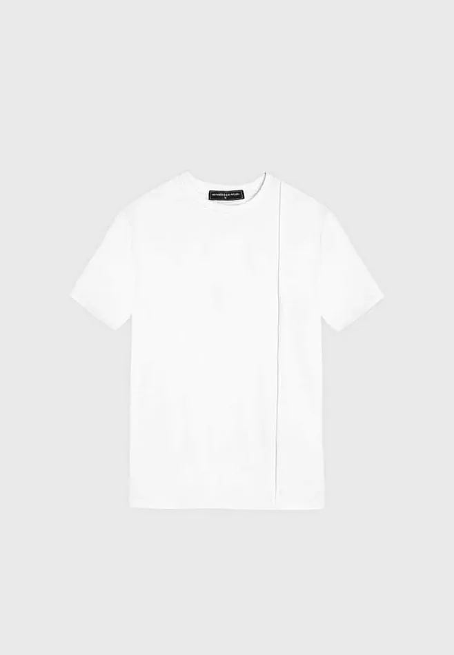 Manire De Voir TShirts and Tops Manire De Voir Man ternel Slim Fit Cotton TShirt With Pintuck 8211 White