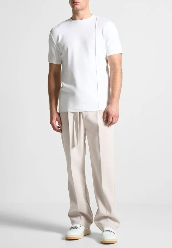Manire De Voir TShirts and Tops Manire De Voir Man ternel Slim Fit Cotton TShirt With Pintuck 8211 White