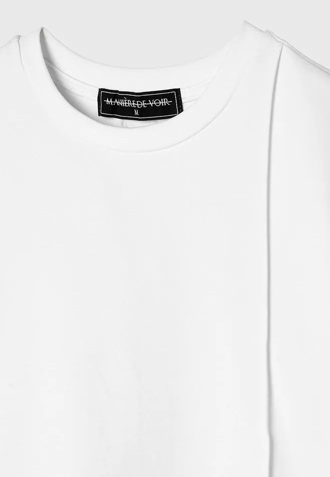 Manire De Voir TShirts and Tops Manire De Voir Man ternel Slim Fit Cotton TShirt With Pintuck 8211 White