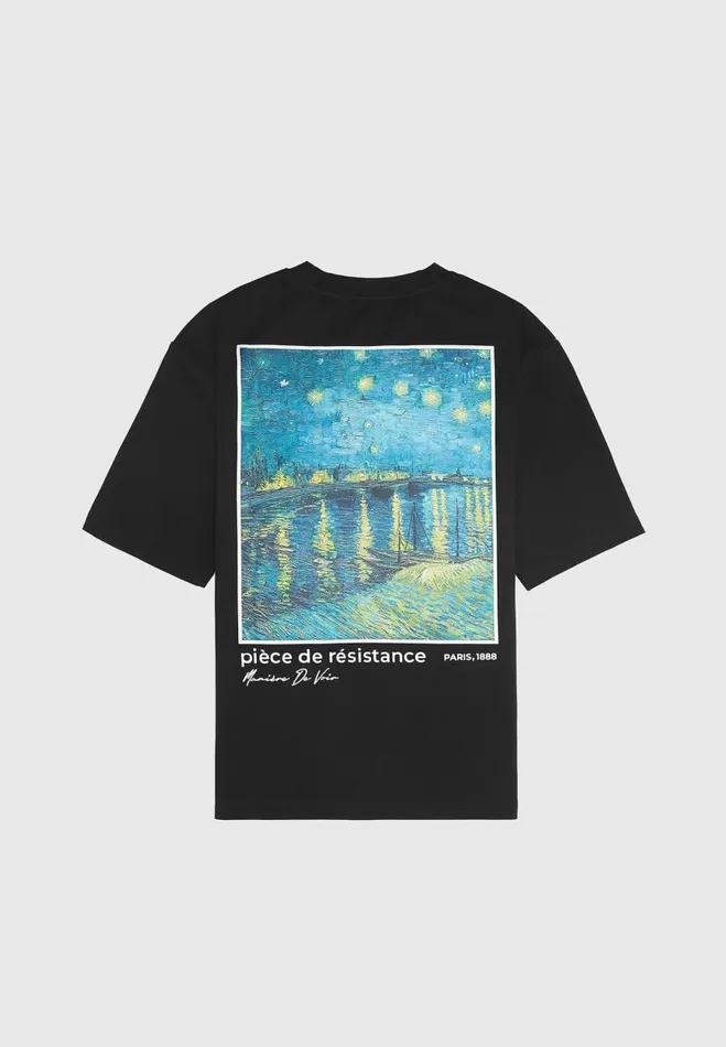 Manire De Voir TShirts and Tops Manire De Voir Man Van Gogh Graphic TShirt 8211 Black