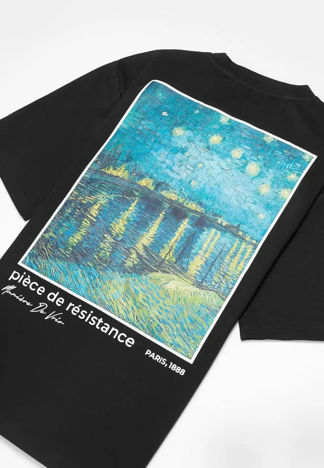 Manire De Voir TShirts and Tops Manire De Voir Man Van Gogh Graphic TShirt 8211 Black