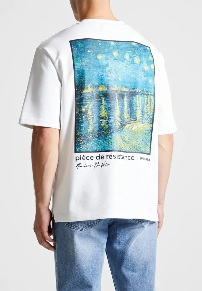 Manire De Voir TShirts and Tops Manire De Voir Man Van Gogh Graphic TShirt 8211 White