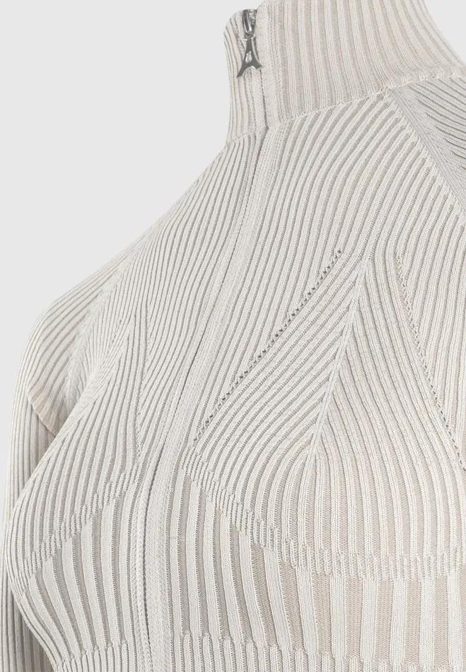 Manire De Voir Tops and T Shirts Manire De Voir Woman Knitted Backless Corset Top 8211 BeigeTaupe