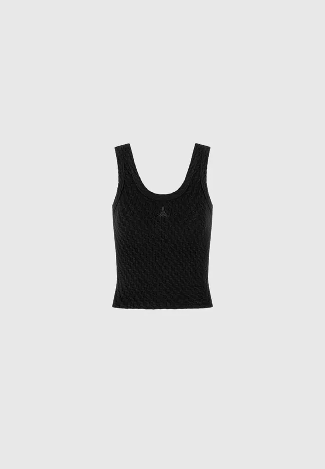 Manire De Voir Tops and T Shirts Manire De Voir Woman Limited Edition Eiffel Knitted Tank Top 8211 Black