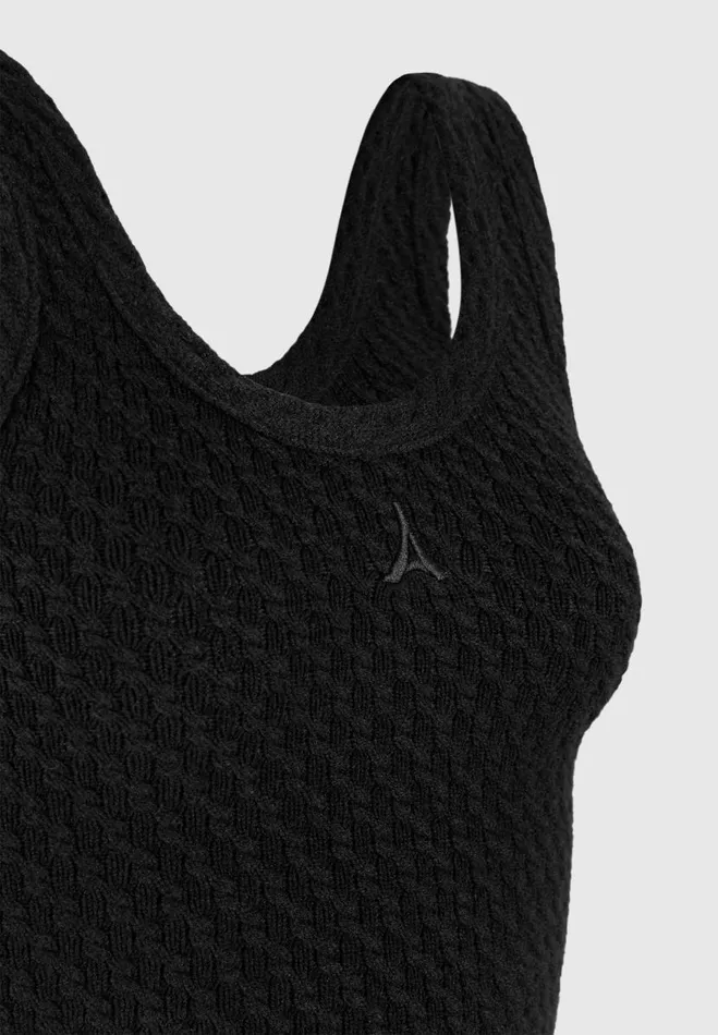 Manire De Voir Tops and T Shirts Manire De Voir Woman Limited Edition Eiffel Knitted Tank Top 8211 Black