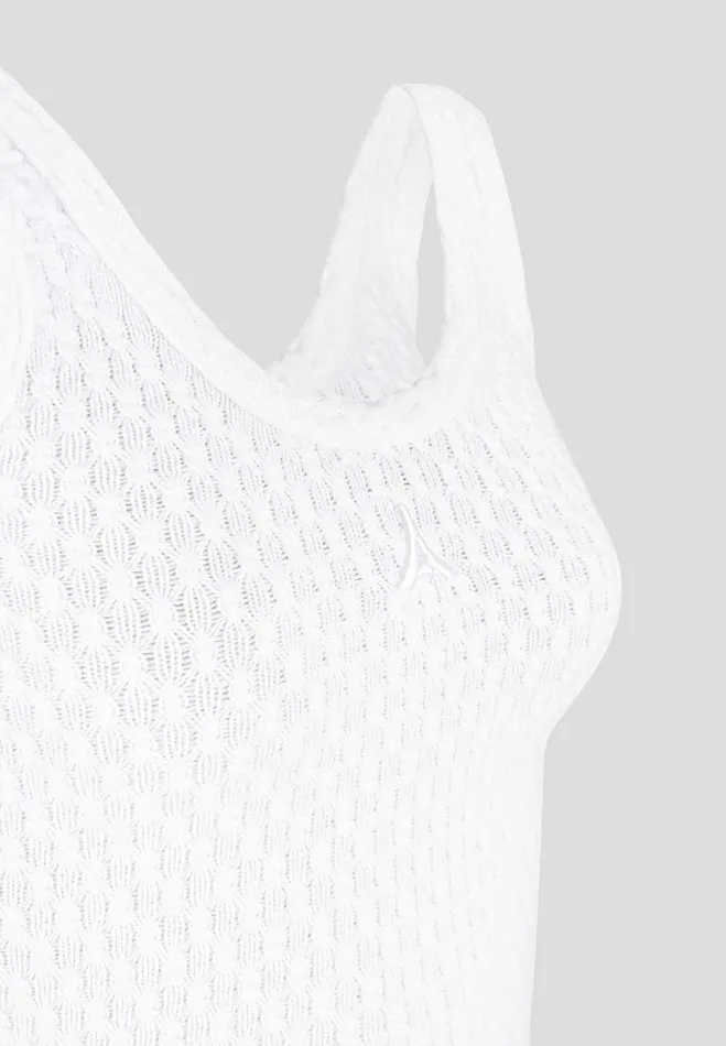 Manire De Voir Tops and T Shirts Manire De Voir Woman Limited Edition Eiffel Knitted Tank Top 8211 White