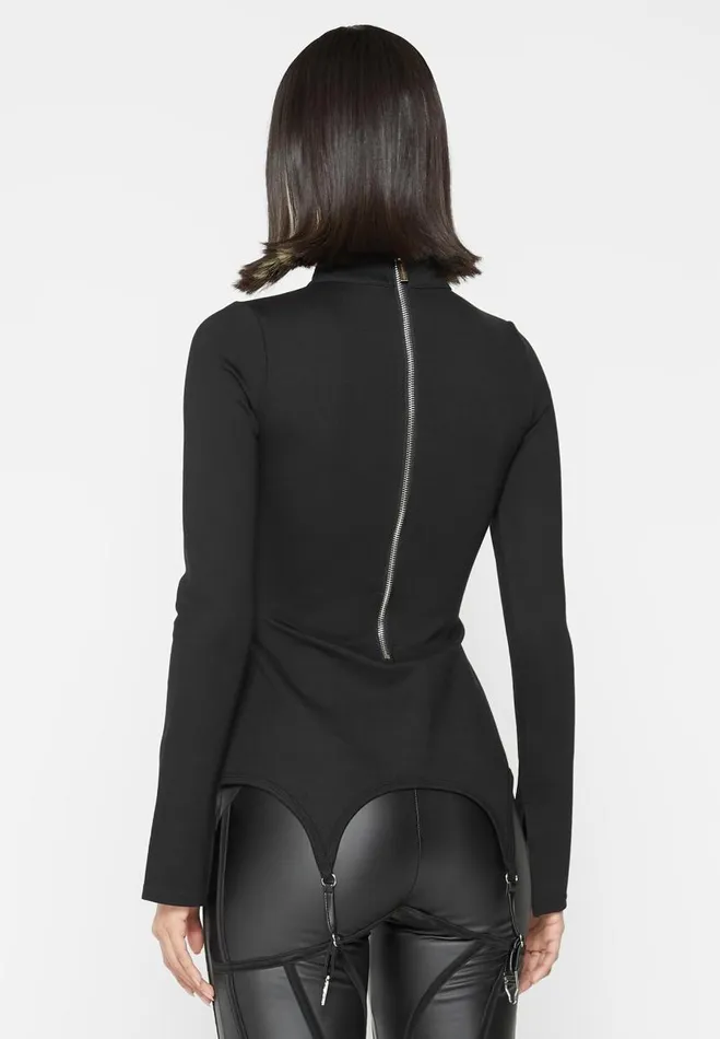 Manire De Voir Tops and T Shirts Manire De Voir Woman Suspender Detail Top 8211 Black
