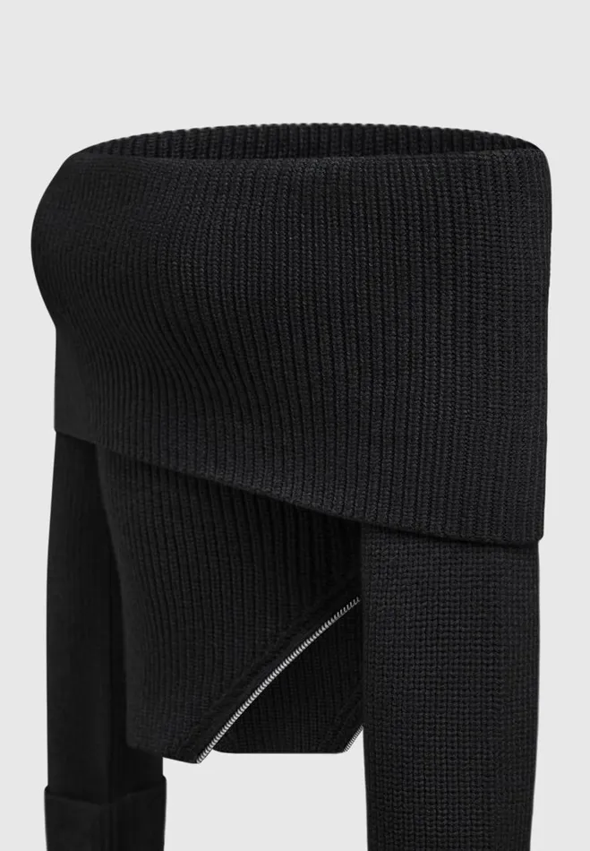 Manire De Voir Tops and T Shirts Manire De Voir Woman Zip Detail Knit Bandeau Top 8211 Black
