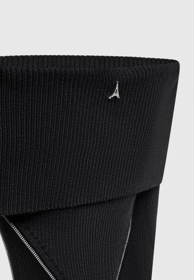 Manire De Voir Tops and T Shirts Manire De Voir Woman Zip Detail Knit Bandeau Top 8211 Black