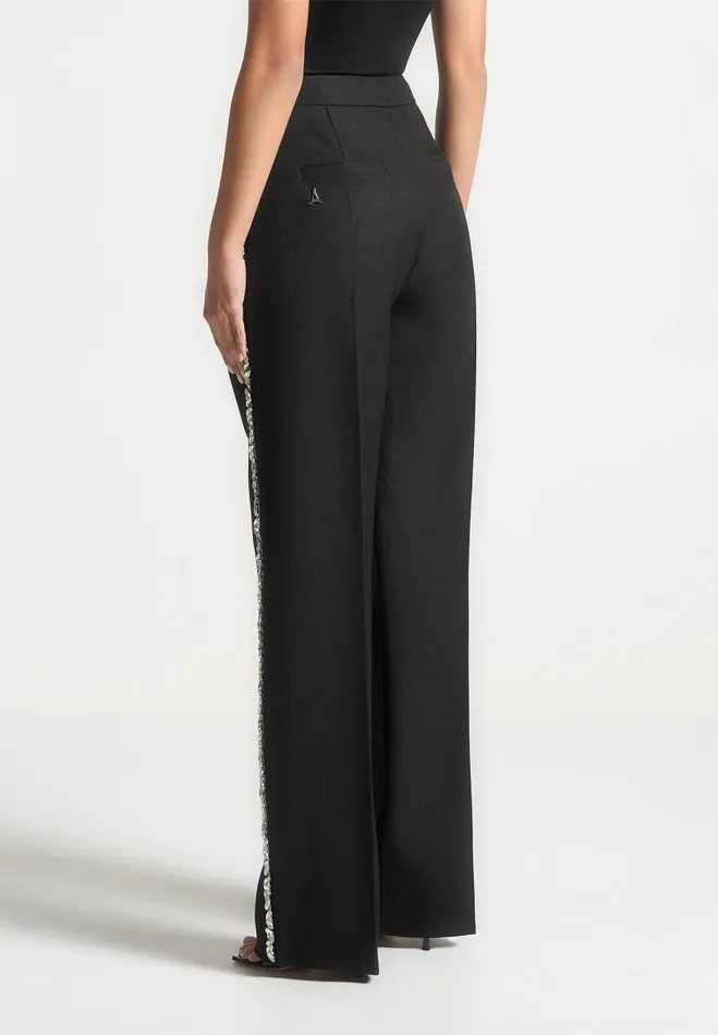 Manire De Voir Trousers Manire De Voir Woman Embellished Tailored Trousers 8211 Black