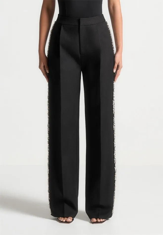 Manire De Voir Trousers Manire De Voir Woman Embellished Tailored Trousers 8211 Black