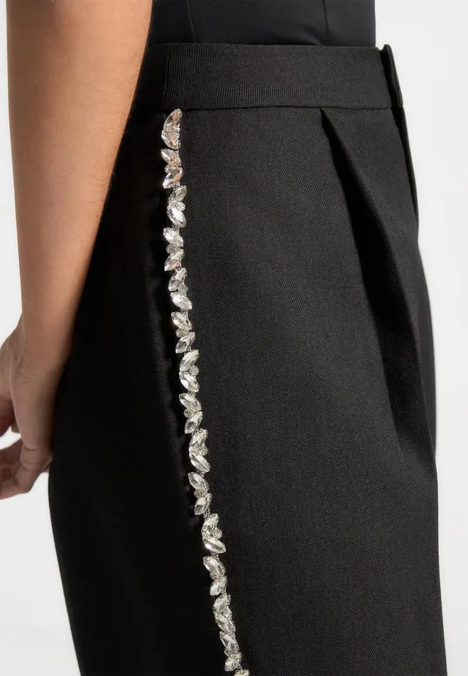 Manire De Voir Trousers Manire De Voir Woman Embellished Tailored Trousers 8211 Black