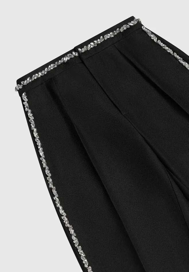 Manire De Voir Trousers Manire De Voir Woman Embellished Tailored Trousers 8211 Black