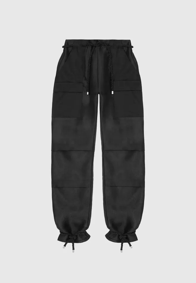 Manire De Voir Trousers Manire De Voir Woman Organza Cargo Trousers 8211 Black