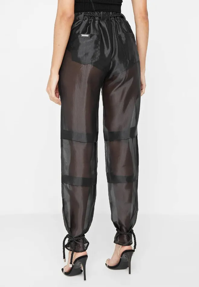Manire De Voir Trousers Manire De Voir Woman Organza Cargo Trousers 8211 Black
