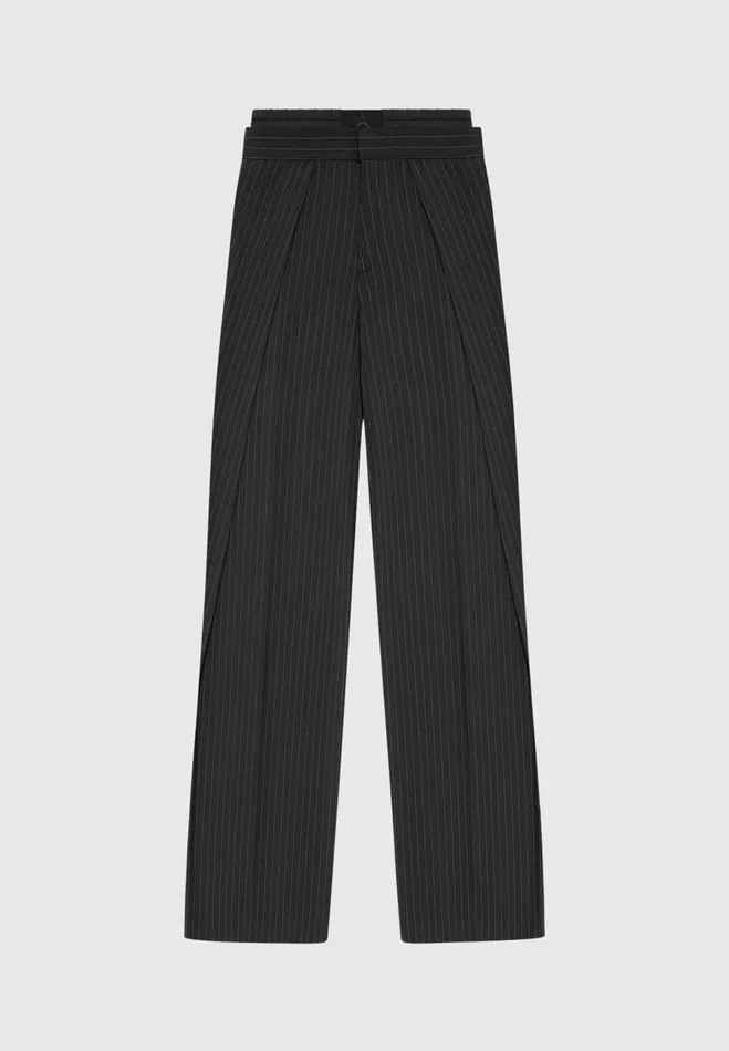 Manire De Voir Trousers Manire De Voir Woman Satin Waistband Pinstripe Trousers 8211 Black