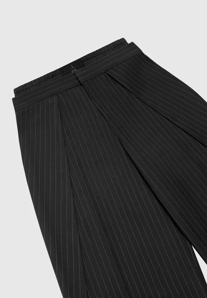 Manire De Voir Trousers Manire De Voir Woman Satin Waistband Pinstripe Trousers 8211 Black