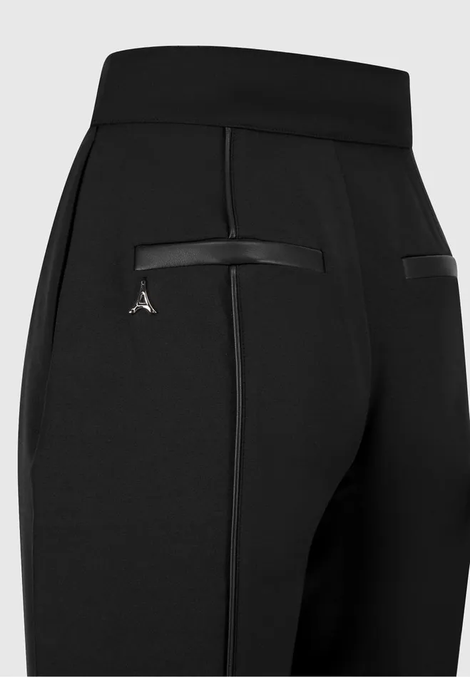 Manire De Voir Trousers Manire De Voir Woman Trousers With Vegan Leather Pintuck 8211 Black
