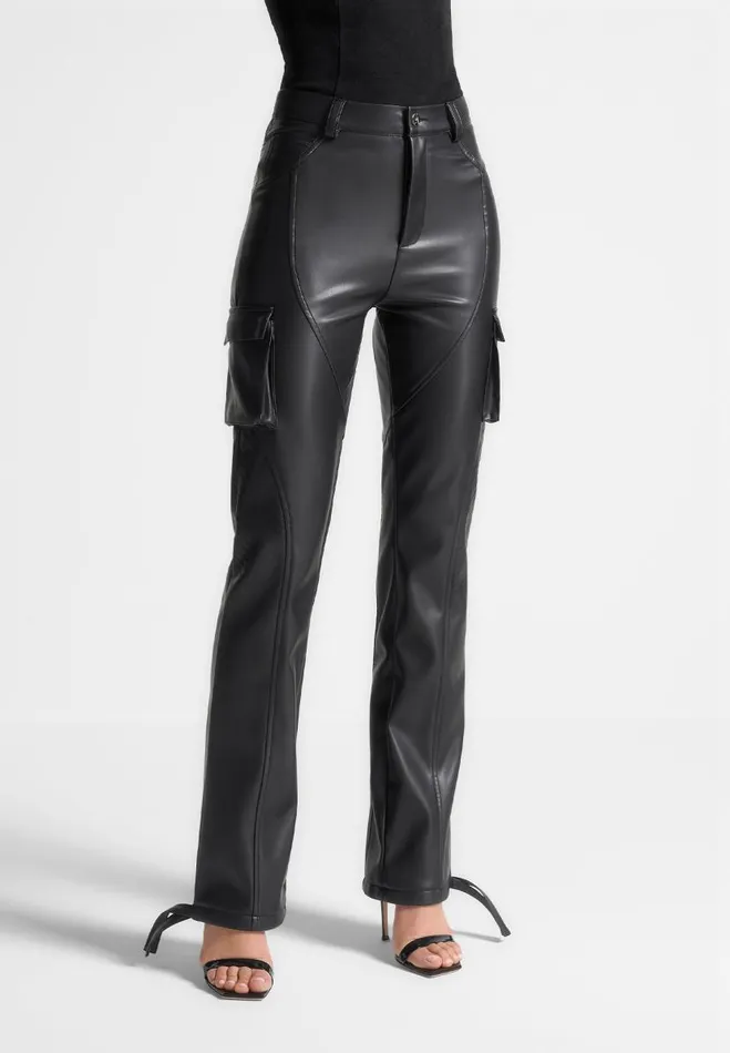 Manire De Voir Trousers Manire De Voir Woman Vegan Leather Biker Trousers 8211 Black