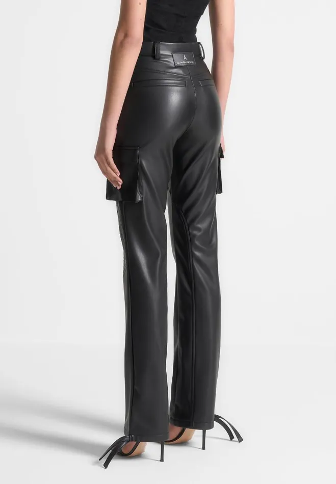 Manire De Voir Trousers Manire De Voir Woman Vegan Leather Biker Trousers 8211 Black