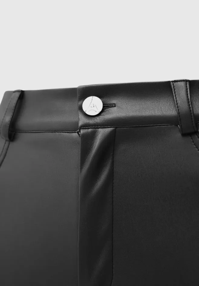 Manire De Voir Trousers Manire De Voir Woman Vegan Leather Biker Trousers 8211 Black