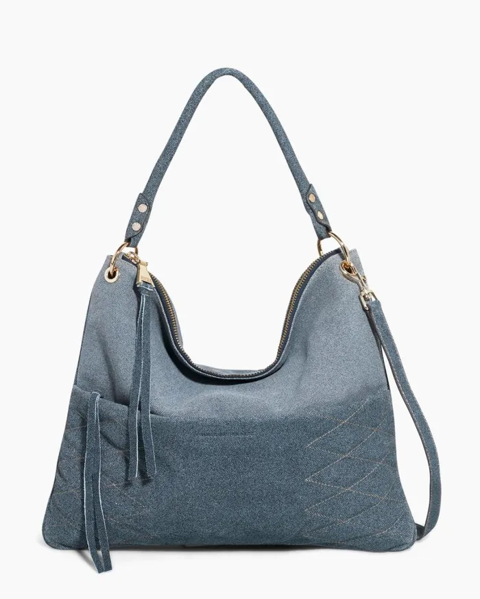Mantra Perfect Shoulder Denim Leather Women Aimee Kestenberg Satchels