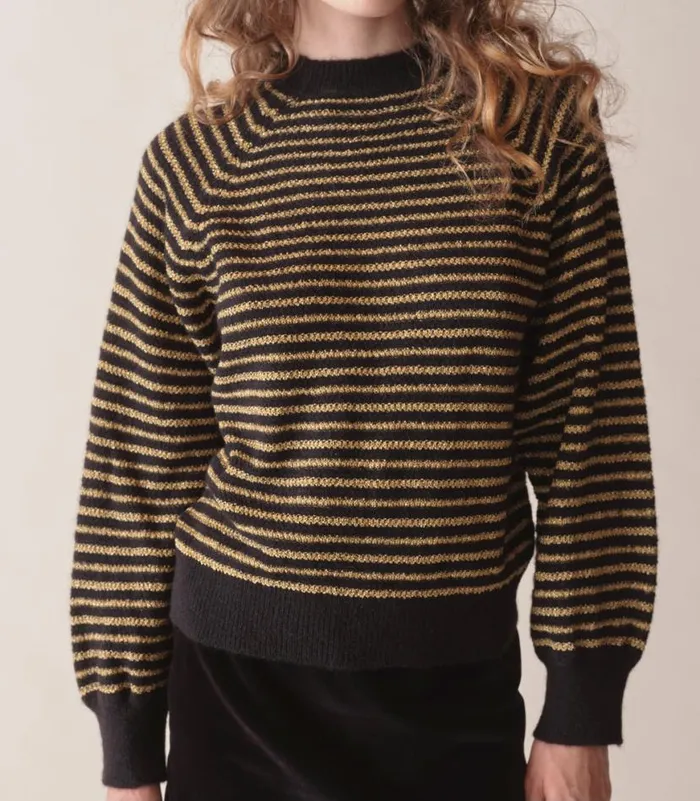 MARSENA SWEATER Black And Gold Shop DEN Knitwear