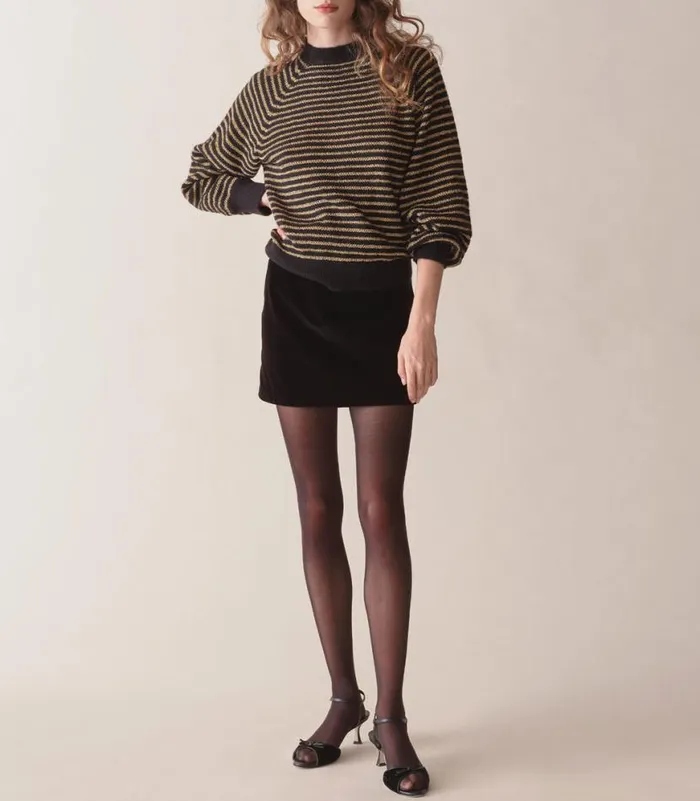 MARSENA SWEATER Black And Gold Shop DEN Knitwear