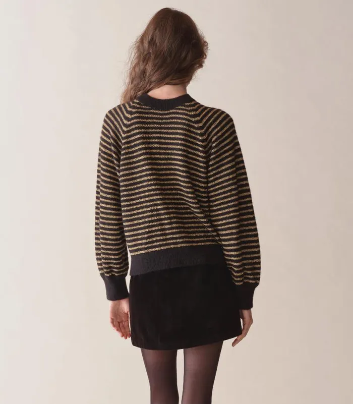MARSENA SWEATER Black And Gold Shop DEN Knitwear