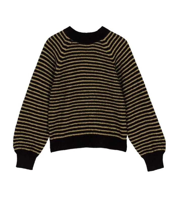 MARSENA SWEATER Black And Gold Shop DEN Knitwear