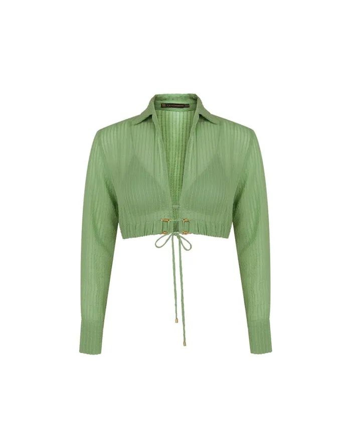Matching Sets Women ViX Paula Hermanny Alexia Detail Blouse 8211 Aloe