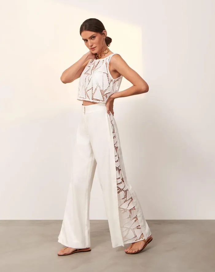 Matching Sets Women ViX Paula Hermanny Bree Pants 8211 Off White