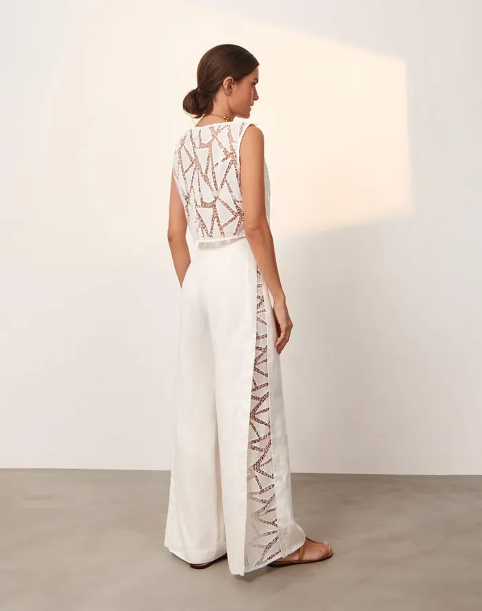 Matching Sets Women ViX Paula Hermanny Bree Pants 8211 Off White