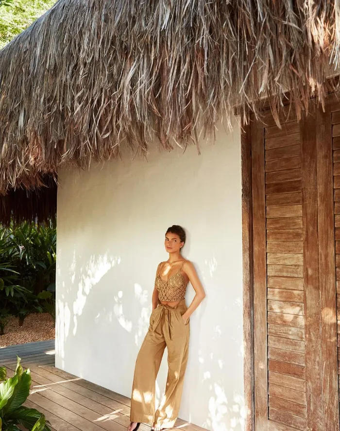 Matching Sets Women ViX Paula Hermanny Domenique Pants 8211 Walnut