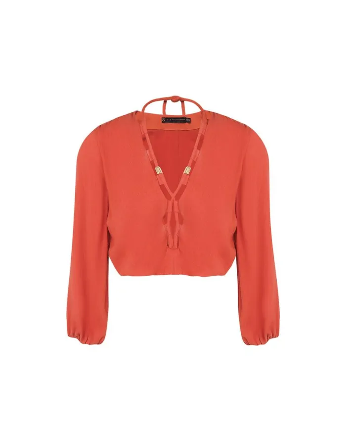 Matching Sets Women ViX Paula Hermanny Ino Long Sleeve Blouse 8211 Brick