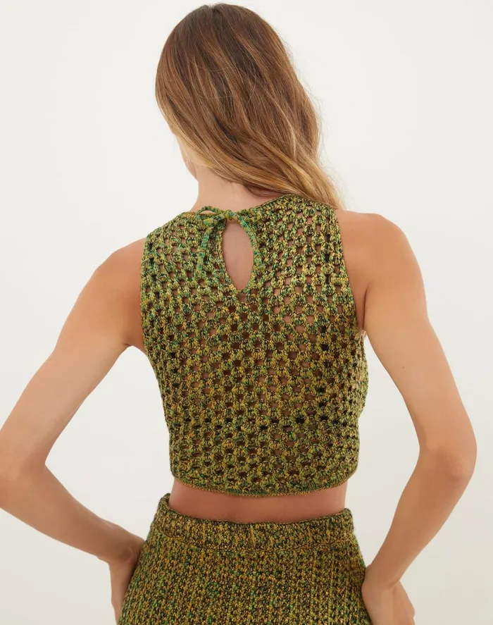 Matching Sets Women ViX Paula Hermanny Knit Aria Blouse 8211 Green
