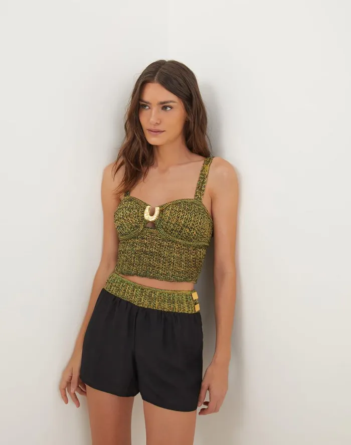 Matching Sets Women ViX Paula Hermanny Knit Aria Top 8211 Green
