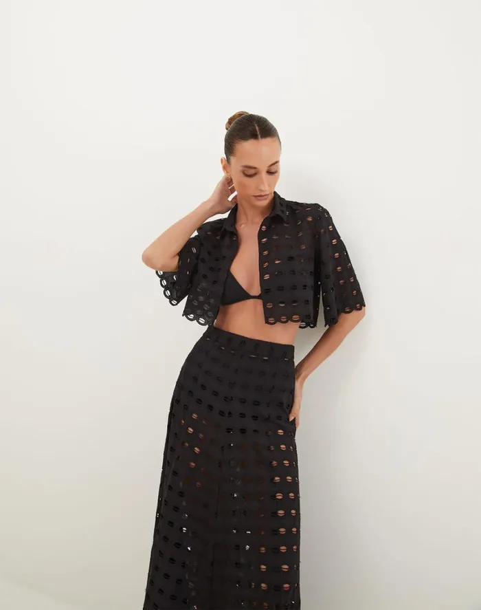 Matching Sets Women ViX Paula Hermanny Lauren Blouse 8211 Black
