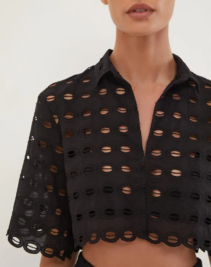 Matching Sets Women ViX Paula Hermanny Lauren Blouse 8211 Black