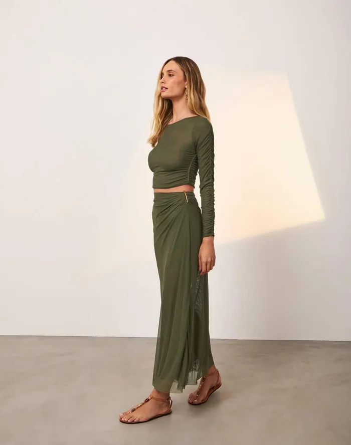 Matching Sets Women ViX Paula Hermanny Mira Long Sleeve Top 8211 Evergreen