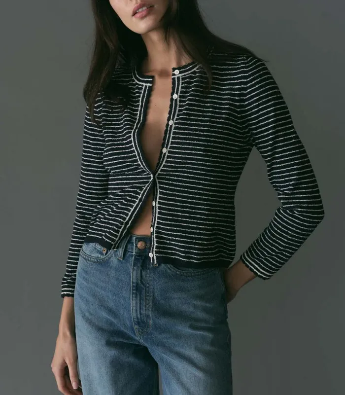 MAYLIE CARDIGAN Riviere Stripe Shop DEN Knitwear