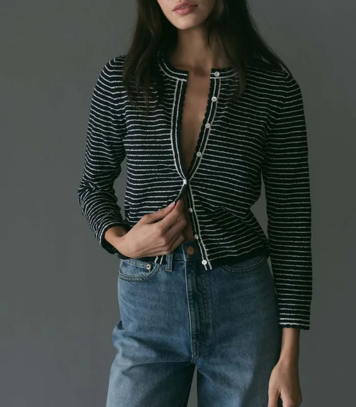 MAYLIE CARDIGAN Riviere Stripe Shop DEN Knitwear