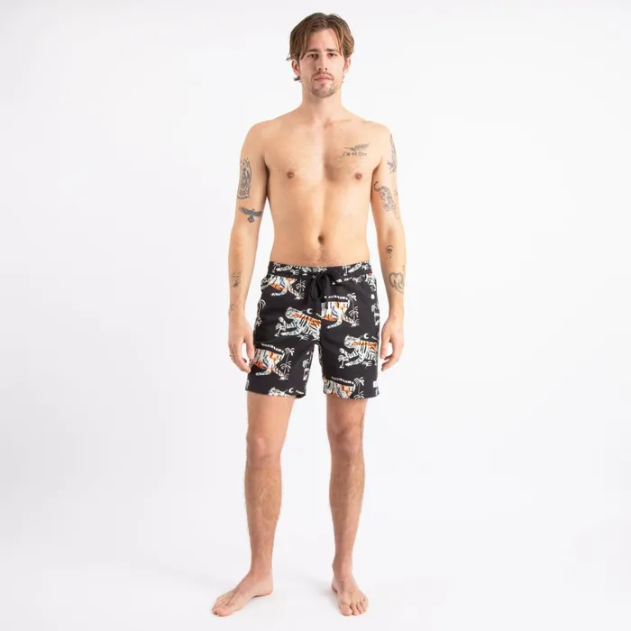 Men Banks Journal Boardshorts Happy Place Elastic Boardshort Black