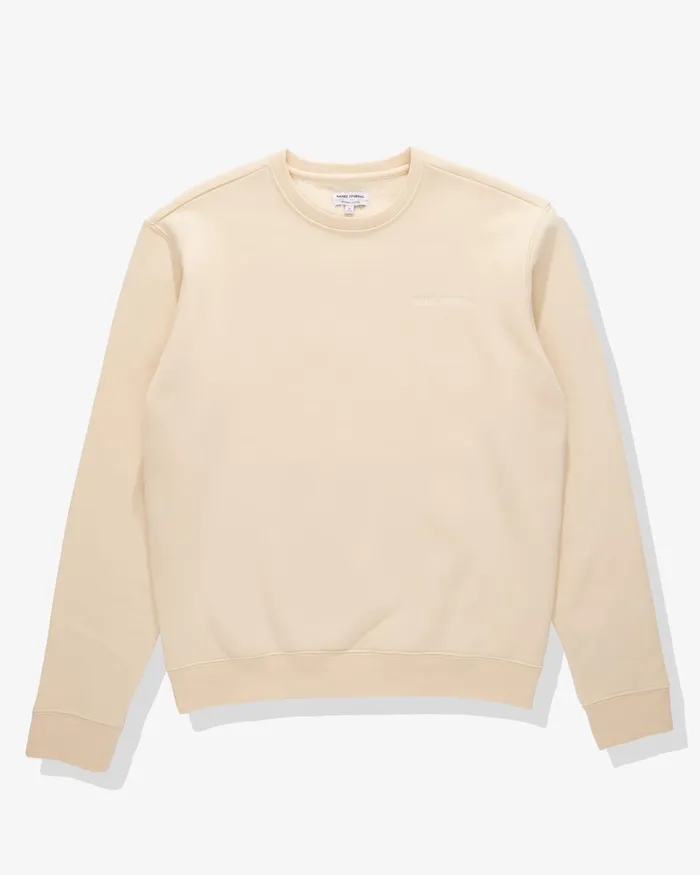 Men Banks Journal Fleeces and Knitwear Label Crew Neck Fleece Seed Pearl