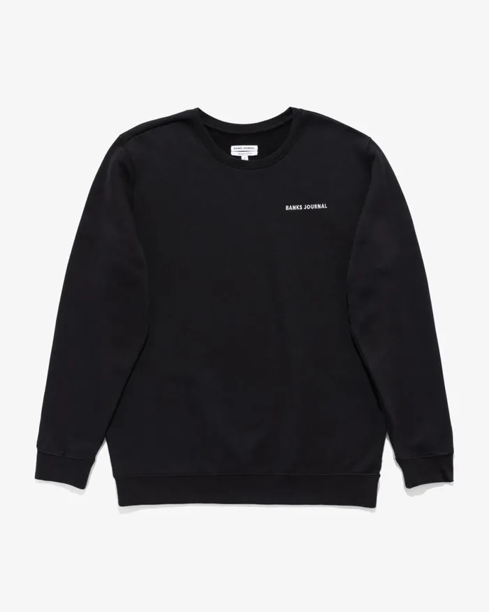 Men Banks Journal Fleeces and Knitwear Label Crew Standard Fleece Black